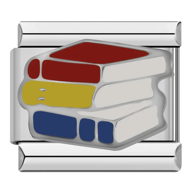 Italian charm bracelet - Books represent knowledge and wisdom. This charm can symbolize a love for learning or a passion for reading.