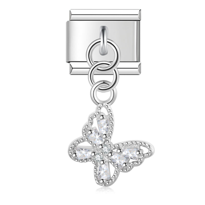 Italian charm bracelet - The butterfly symbolizes transformation, hope, and new beginnings.