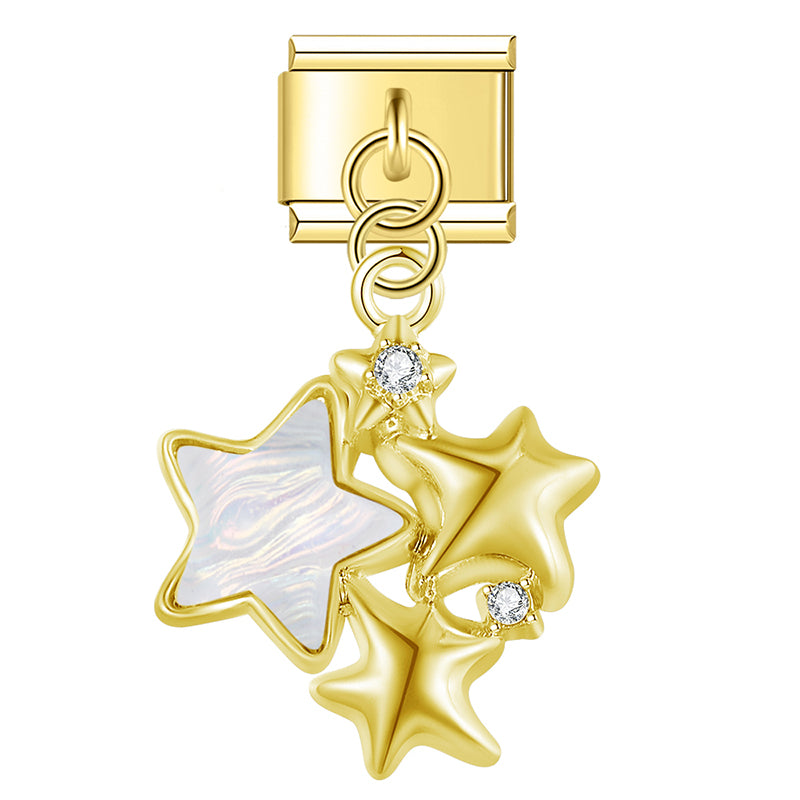 Italienisches Bettelarmband – Sterne stehen für Hoffnung, Träume, Führung und Inspiration.
