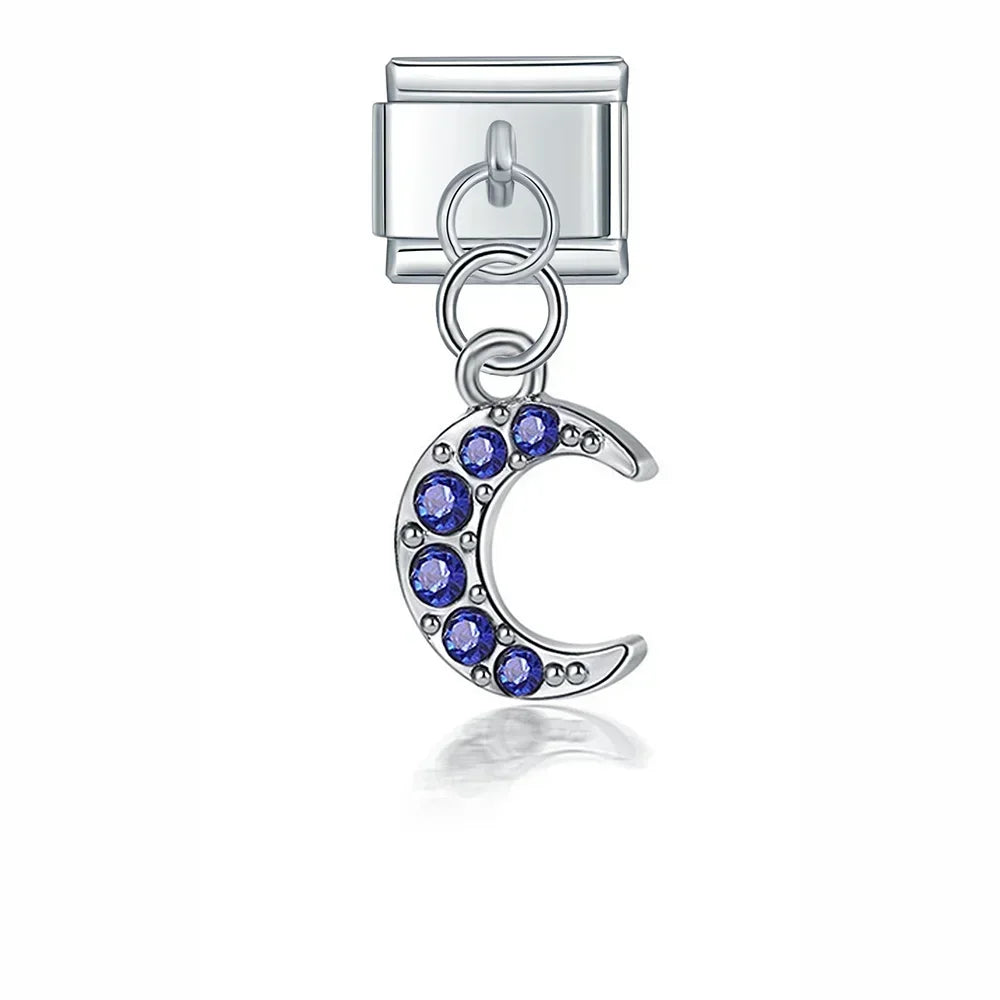 Italian charm bracelet - The moon symbolizes femininity, intuition, and cycles of change.