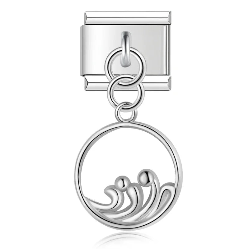 Italian charm bracelet - Waves symbolize the ebb and flow of life and change.