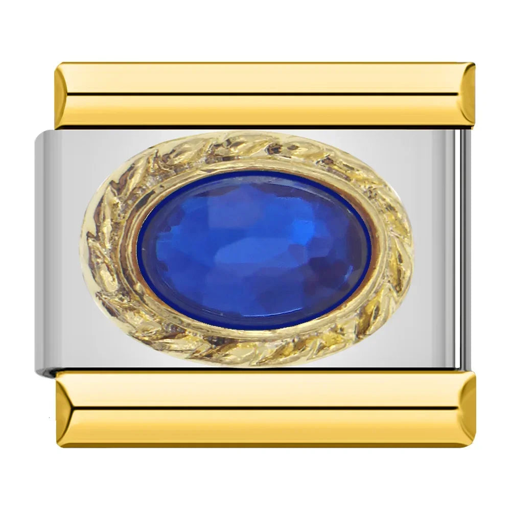 Blaues Zirkonia-Gold