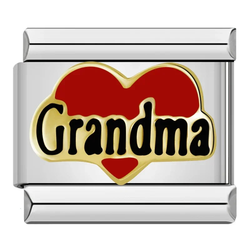 Oma Roter Herz Charm