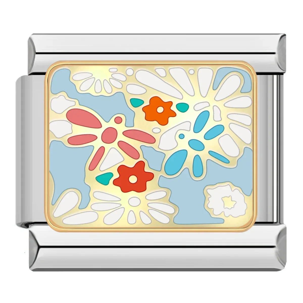 Blue Floral Pattern Charm