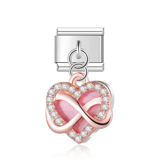 Italian charm bracelet -  The heart symbolizes love and affection, while the infinity symbol represents eternity and limitless possibilities.