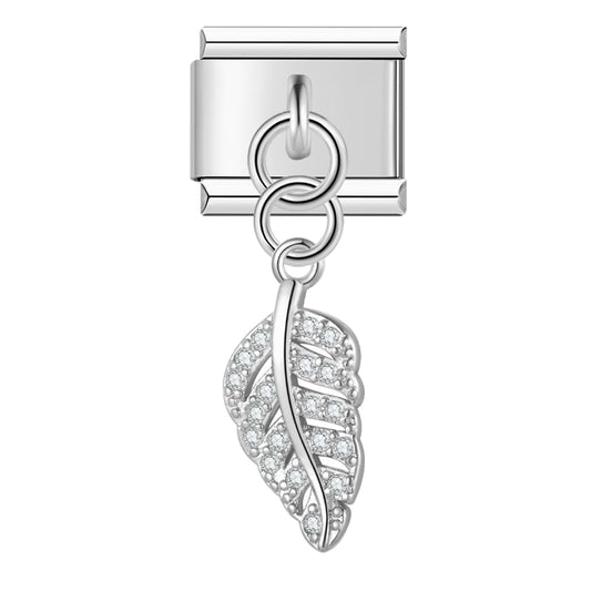 Italian charm bracelet -  Leaves often represent growth, renewal, and hope.