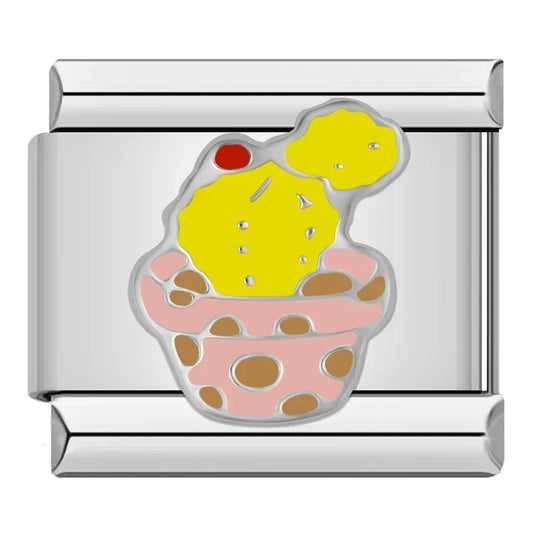 Italian charm bracelet -  The cupcake symbolizes joy, celebration, and indulgence.