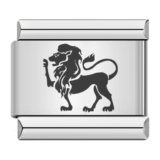 Italian charm bracelet -  The lion symbolizes courage, strength, and leadership.