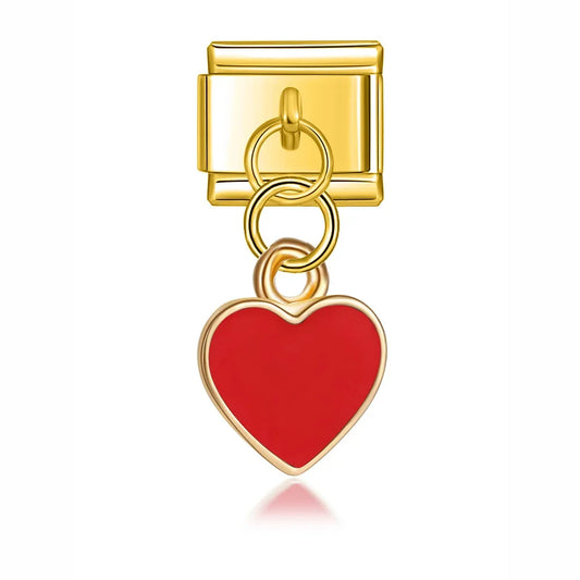 Italian charm bracelet -  The heart symbolizes love, affection, and deep emotion, making it a timeless and universally recognized symbol of romance.
