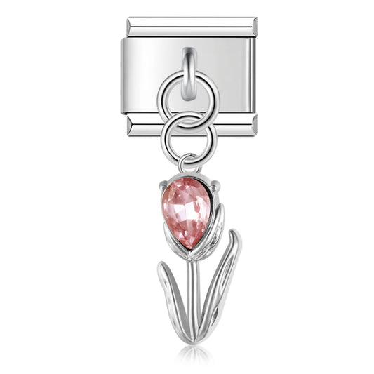 Italian charm bracelet -  The tulip symbolizes perfect love, making this a romantic and thoughtful gift.