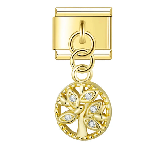 Italian charm bracelet -  The tree of life represents personal growth, strength, and connection to family.