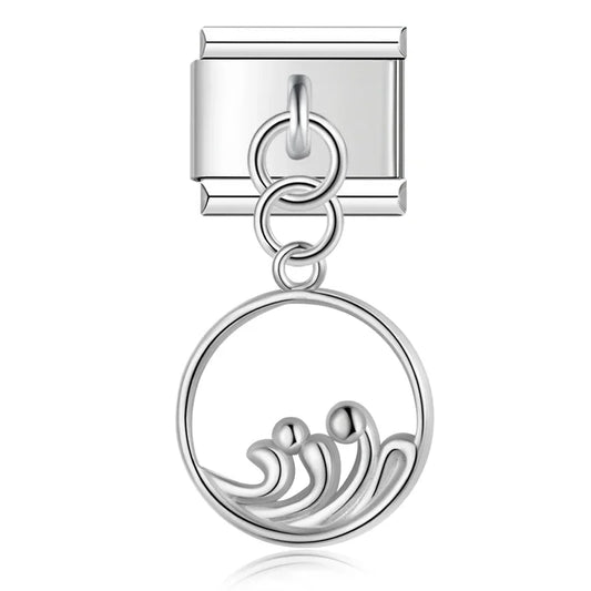 Italian charm bracelet -  Waves symbolize the ebb and flow of life and change.