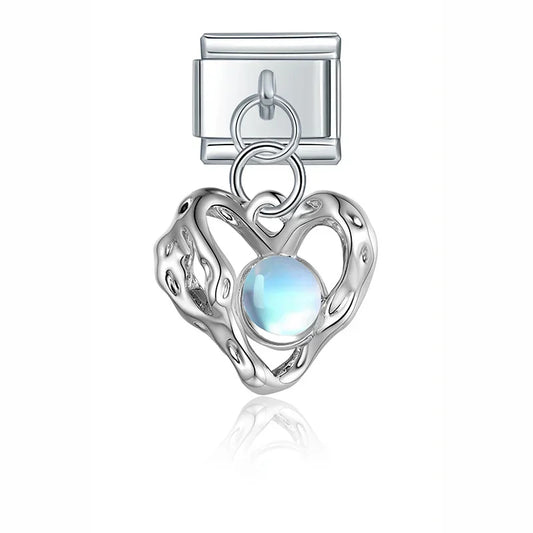 Sparkling Blue Heart Charm