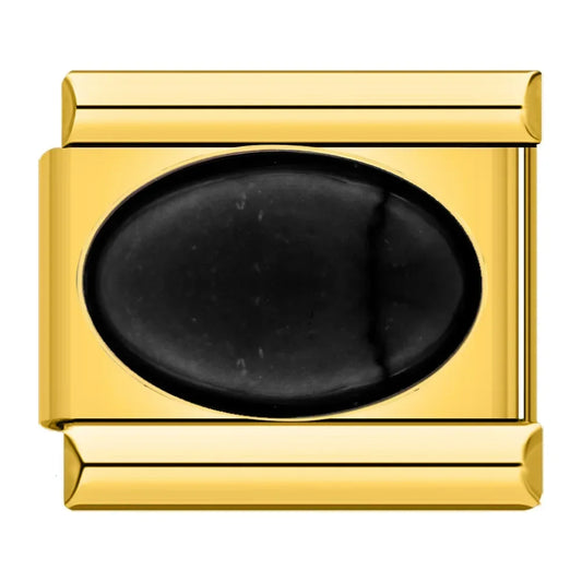 Oval Jet - Black CZ