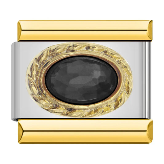 Oval Gray - Black CZ