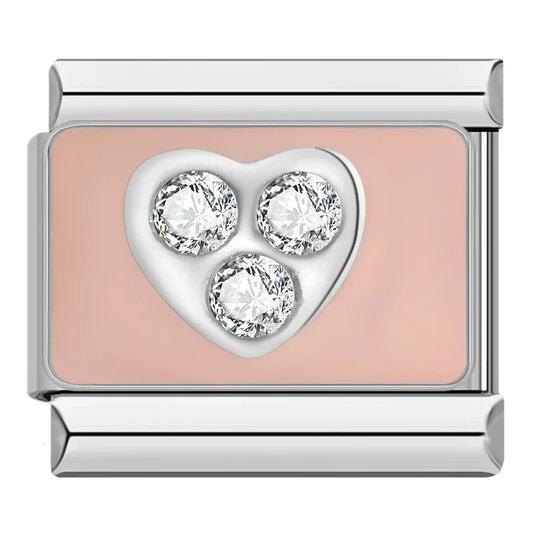 Silver Heart & Flower Charm