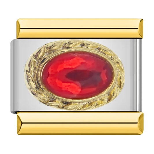 Ovaler scharlachroter Zirkonia