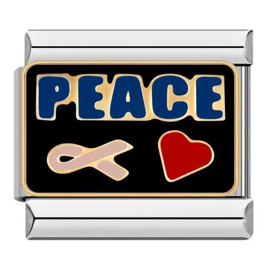 PEACE Fisch &amp; Liebessymbol Charm