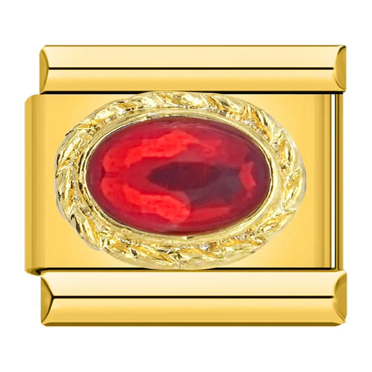 Ovaler roter Zirkonia
