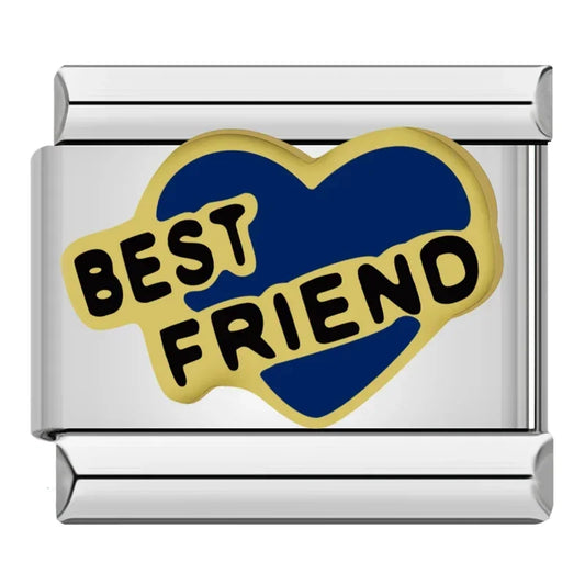 Best Friend Blauer Text Charm