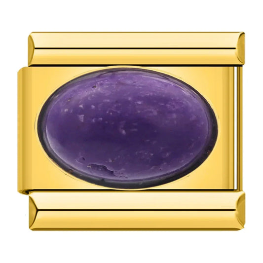 Oval Lila CZ Gold