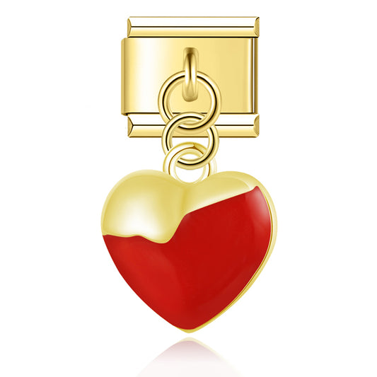Italian charm bracelet -  The heart symbolizes love, affection, and connection.