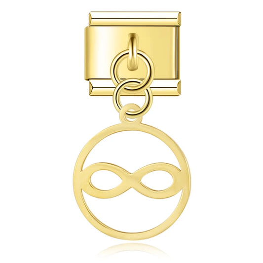 Italian charm bracelet -  The infinity symbol represents eternity, everlasting love, and limitless possibilities. It's a symbol of continuity and connection.