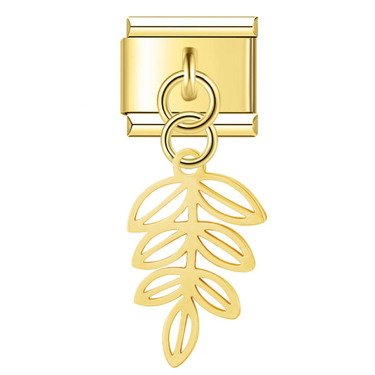 Italienisches Bettelarmband – Blätter stehen für Wachstum, Erneuerung und Hoffnung.
